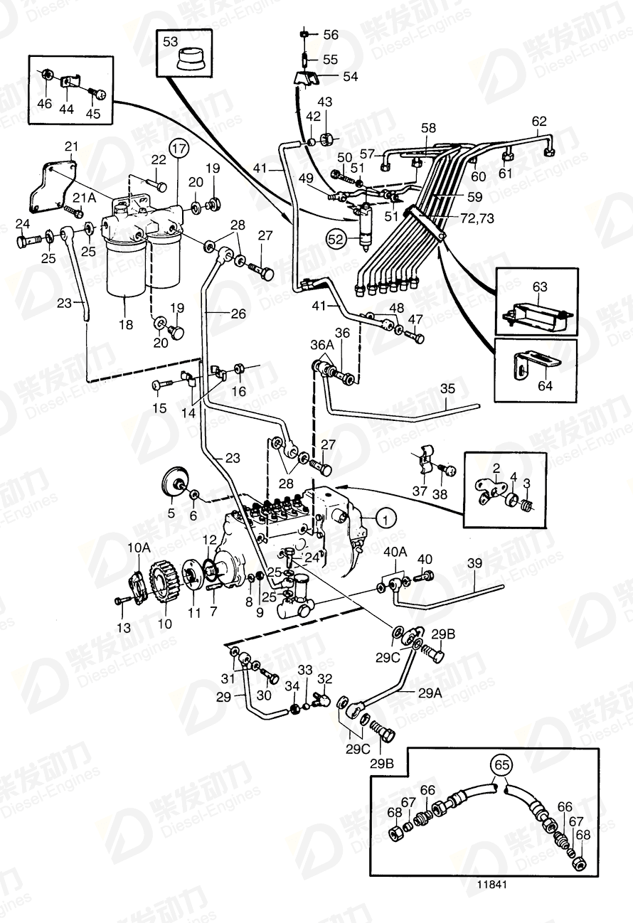 volvo penta Injection pump 847870 Drawing volvo penta Injection pump 847870 Drawing
